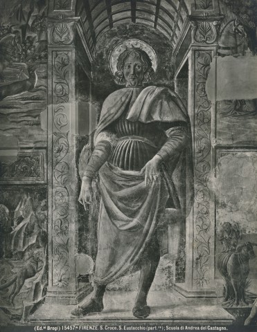 Brogi — Firenze. S. Croce. S. Eustacchio (part.re); Scuola di Andrea del Castagno. — particolare